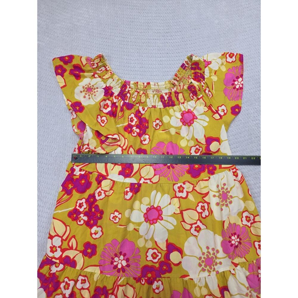 Easel Dress Womens Medium Tiered Floral Print Midi Length Boho Cottagecore - Picture 5 of 9